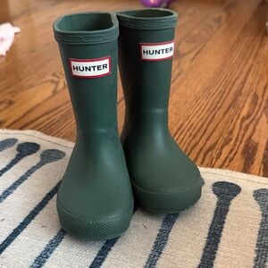 Hunter Kids Green Rain Boots